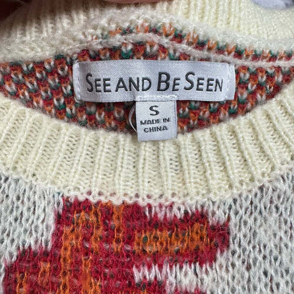 See And Be Seen Floral Embroidered Sweater Size Small - Picture 4 of 7